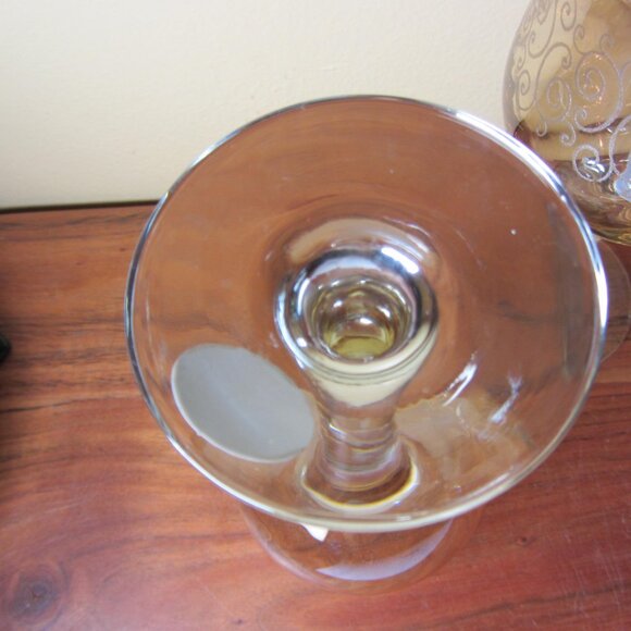 10 oz cristalleria fumo italy amber swirls wine glass NWT - pair of 2 (W5949) - Picture 8 of 10